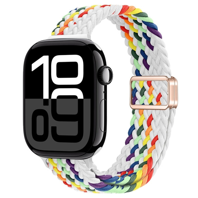 For Apple Watch Series 10 46mm Slim Magnetic Buckle Nylon Braided Watch Band