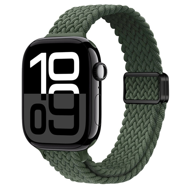 For Apple Watch Series 10 46mm Slim Magnetic Buckle Nylon Braided Watch Band