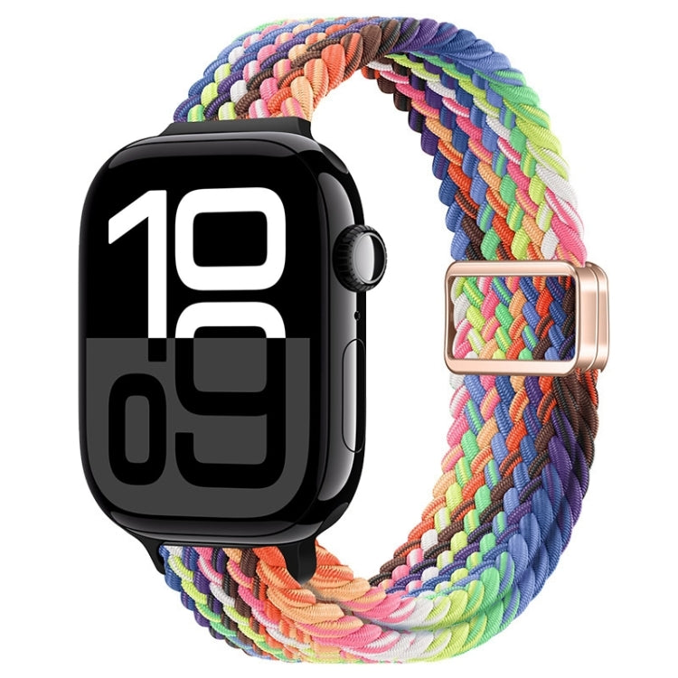 For Apple Watch Series 10 46mm Slim Magnetic Buckle Nylon Braided Watch Band