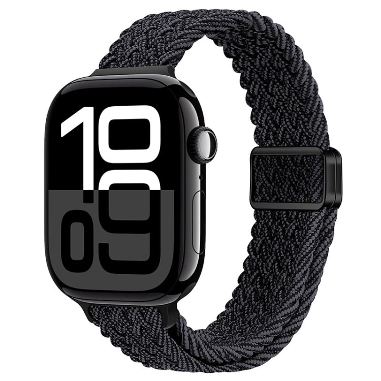 For Apple Watch Series 10 46mm Slim Magnetic Buckle Nylon Braided Watch Band