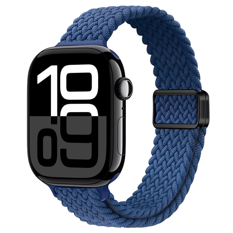 For Apple Watch Series 10 46mm Slim Magnetic Buckle Nylon Braided Watch Band