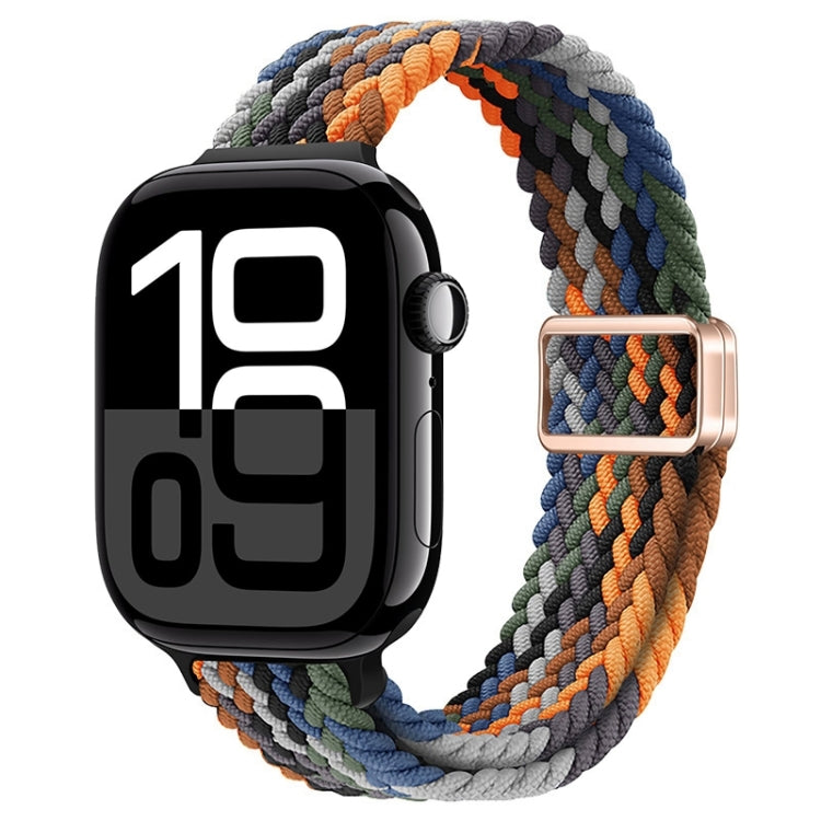 For Apple Watch Series 10 46mm Slim Magnetic Buckle Nylon Braided Watch Band