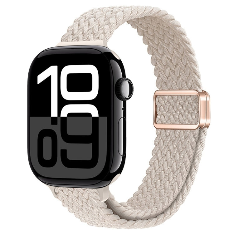 For Apple Watch Series 10 46mm Slim Magnetic Buckle Nylon Braided Watch Band
