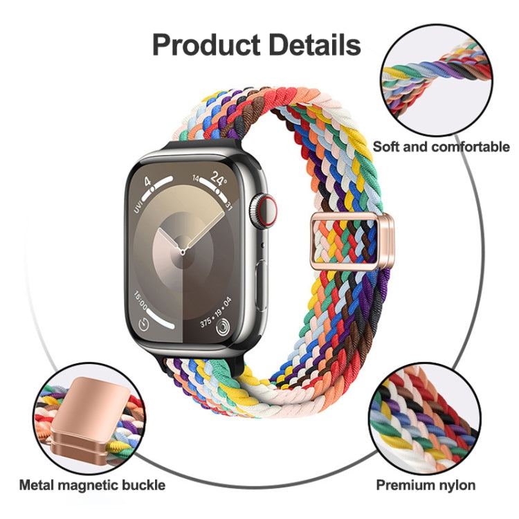 For Apple Watch Series 7 41mm Slim Magnetic Buckle Nylon Braided Watch Band