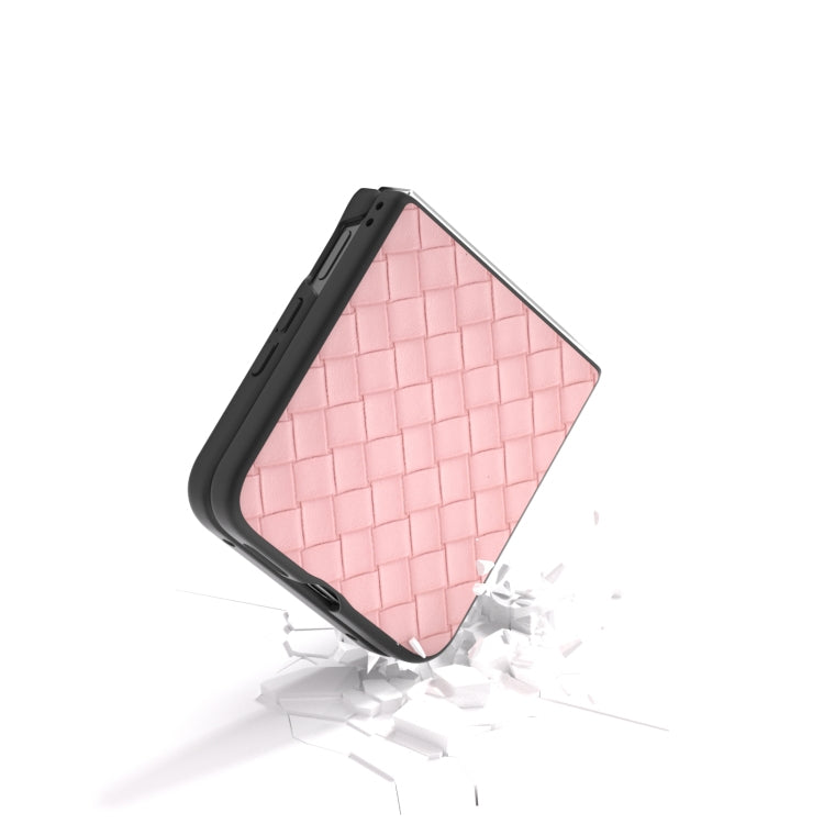 For Xiaomi Mix Flip Black Frame Woven Texture PU Phone Case