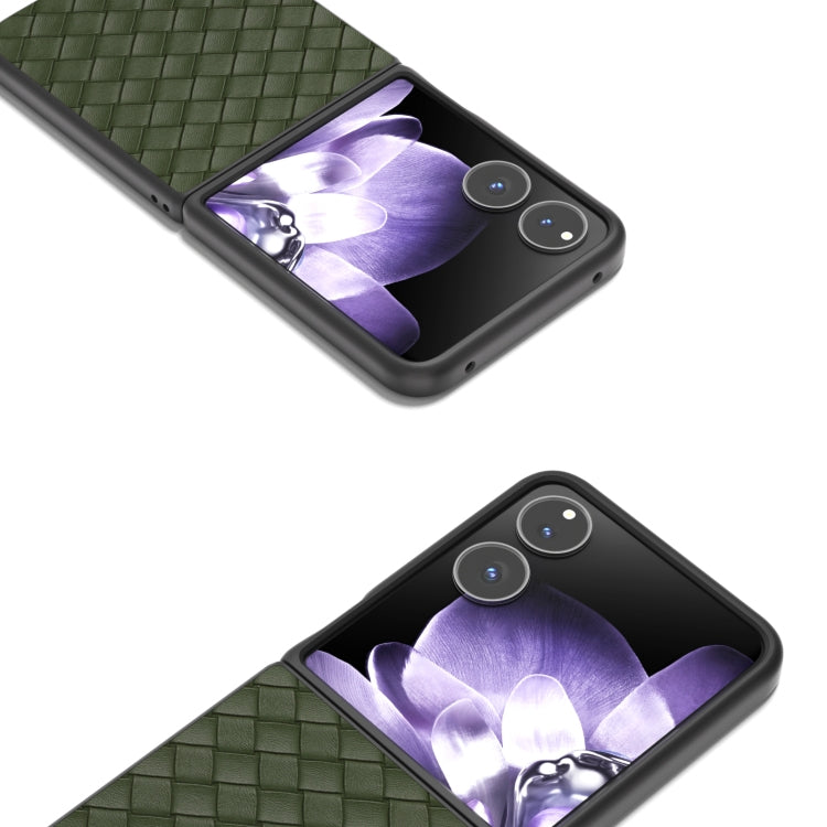 For Xiaomi Mix Flip Black Frame Woven Texture PU Phone Case