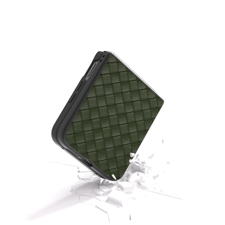 For Xiaomi Mix Flip Black Frame Woven Texture PU Phone Case