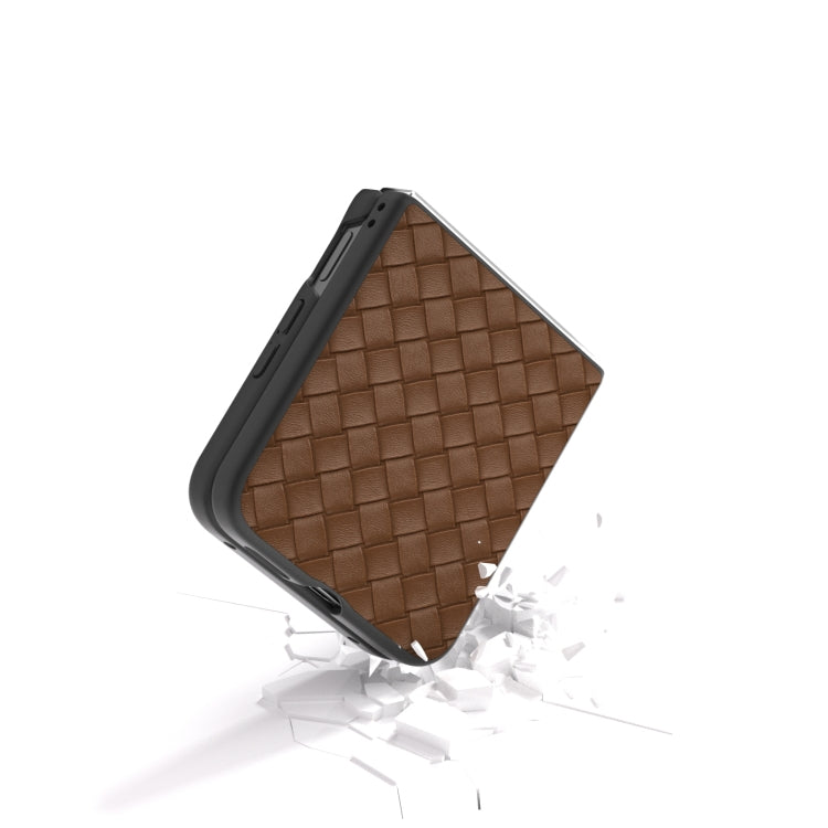 For Xiaomi Mix Flip Black Frame Woven Texture PU Phone Case