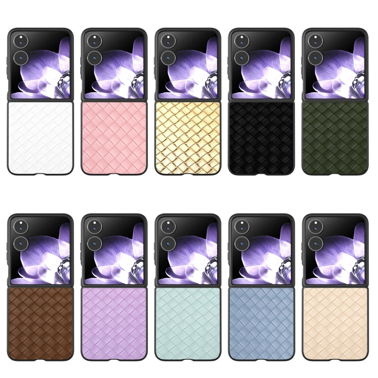 For Xiaomi Mix Flip Black Frame Woven Texture PU Phone Case