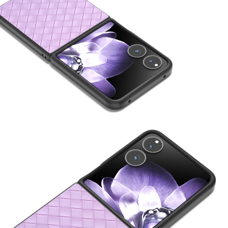 For Xiaomi Mix Flip Black Frame Woven Texture PU Phone Case