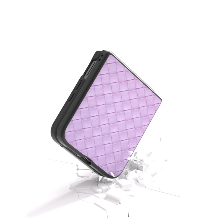 For Xiaomi Mix Flip Black Frame Woven Texture PU Phone Case