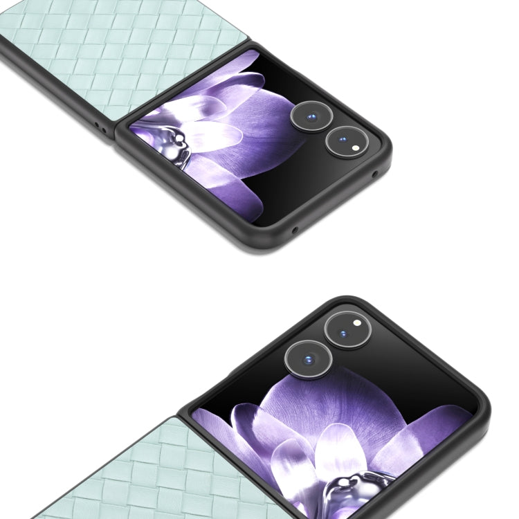 For Xiaomi Mix Flip Black Frame Woven Texture PU Phone Case