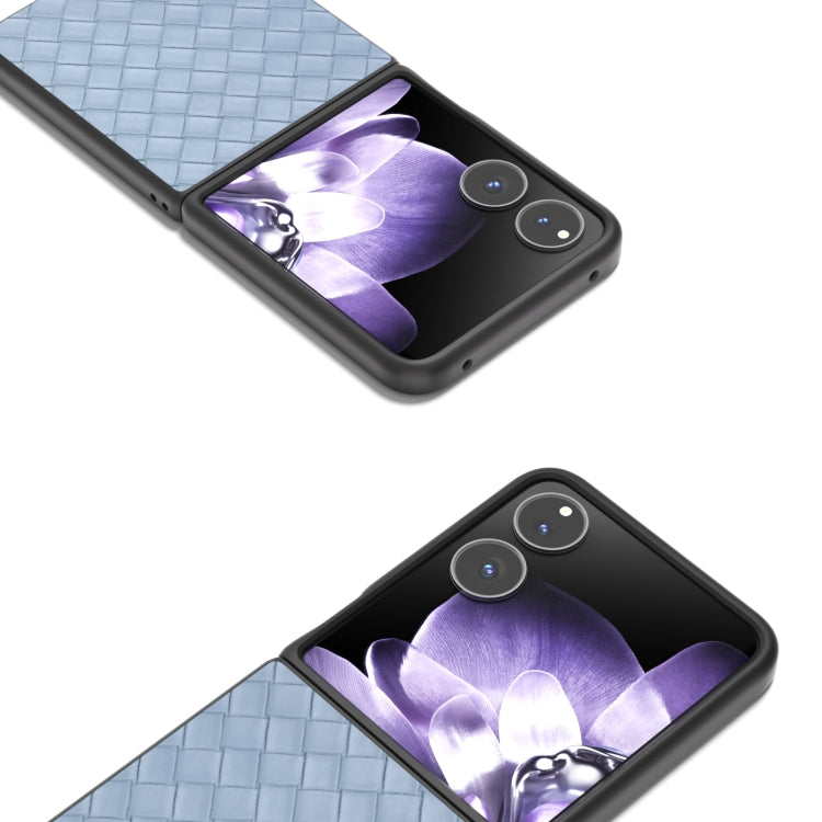 For Xiaomi Mix Flip Black Frame Woven Texture PU Phone Case