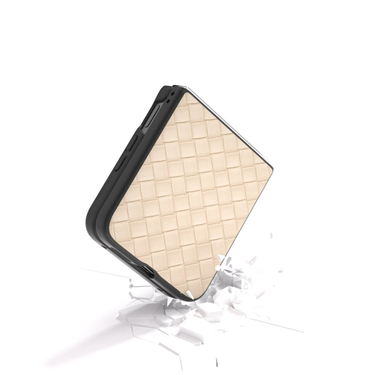 For Xiaomi Mix Flip Black Frame Woven Texture PU Phone Case