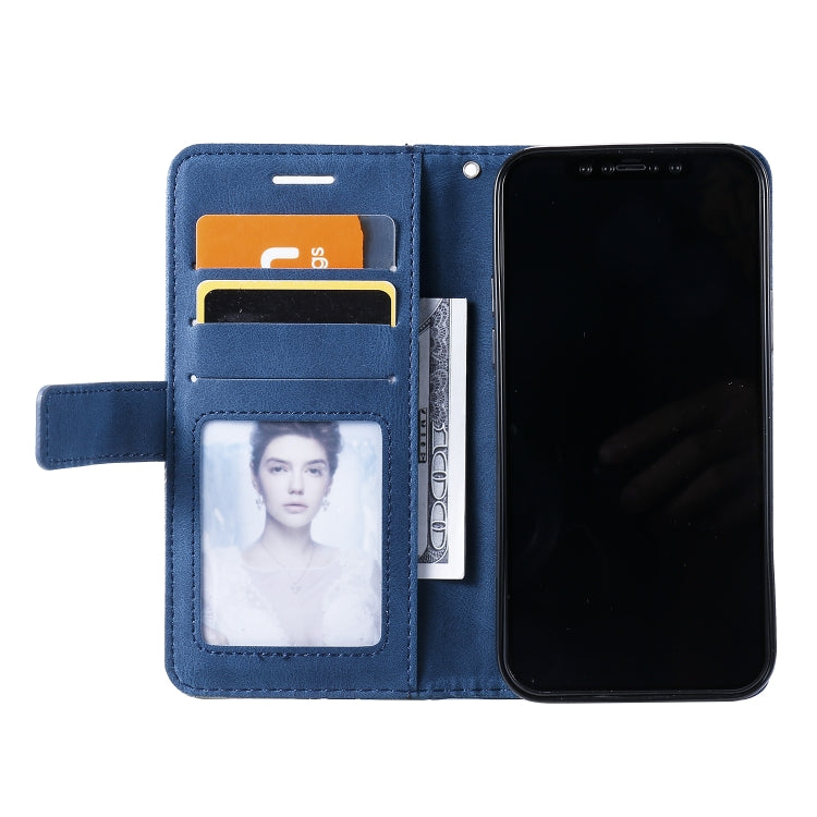 For iPhone 12 / 12 Pro Skin Feel Splicing Horizontal Flip Leather Case with Holder & Card Slots & Wallet & Photo Frame