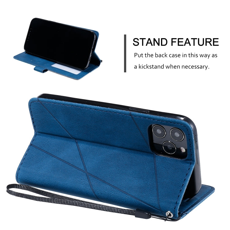 For iPhone 12 / 12 Pro Skin Feel Splicing Horizontal Flip Leather Case with Holder & Card Slots & Wallet & Photo Frame
