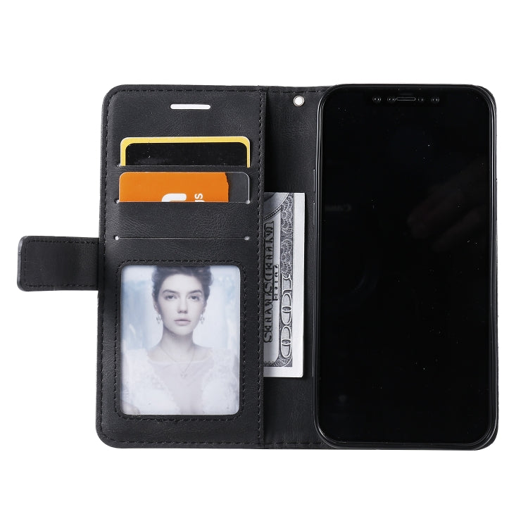 For iPhone 12 / 12 Pro Skin Feel Splicing Horizontal Flip Leather Case with Holder & Card Slots & Wallet & Photo Frame