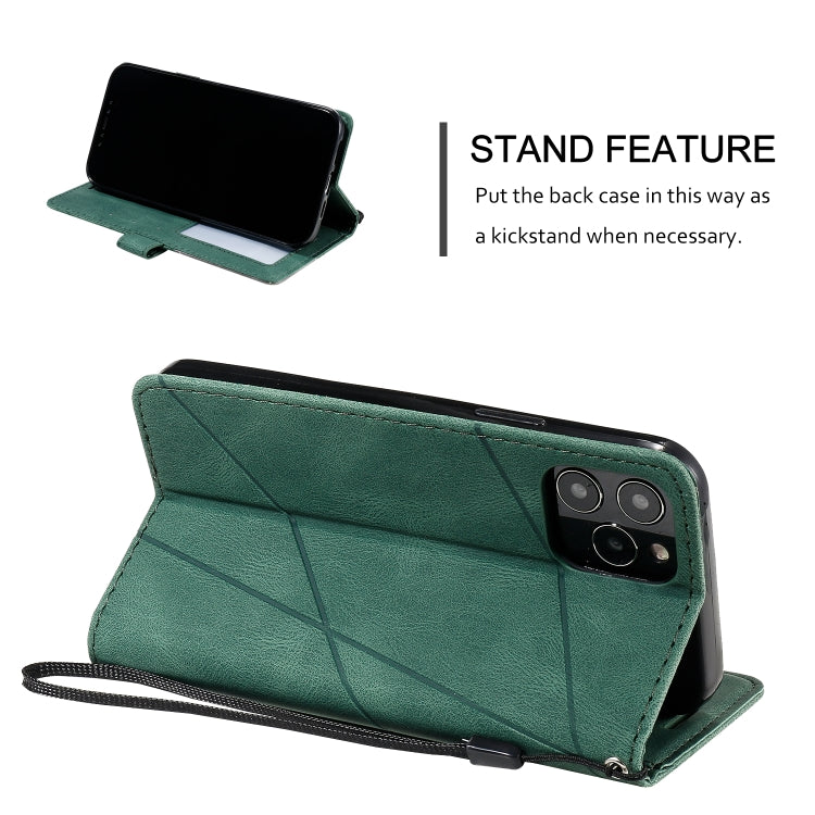 For iPhone 12 / 12 Pro Skin Feel Splicing Horizontal Flip Leather Case with Holder & Card Slots & Wallet & Photo Frame