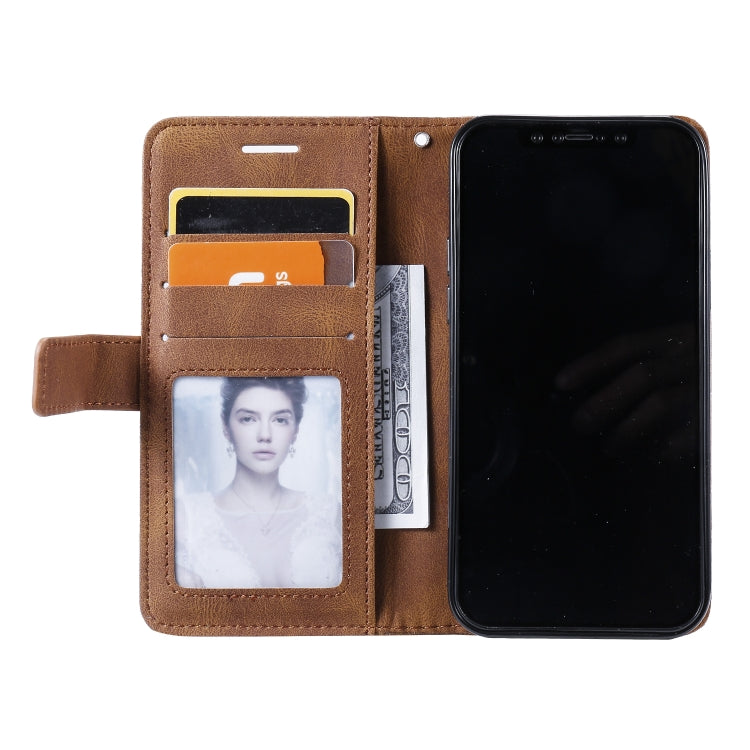 For iPhone 12 / 12 Pro Skin Feel Splicing Horizontal Flip Leather Case with Holder & Card Slots & Wallet & Photo Frame