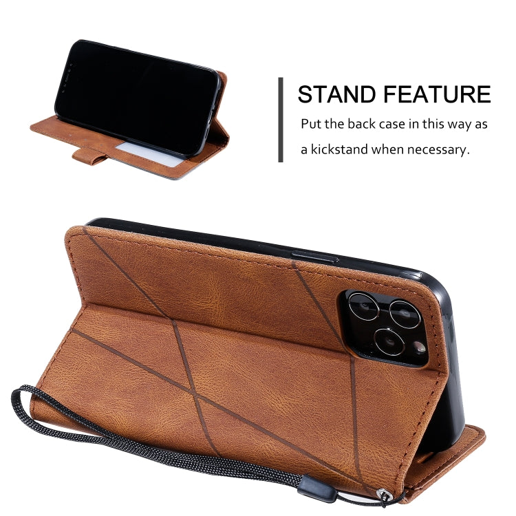 For iPhone 12 / 12 Pro Skin Feel Splicing Horizontal Flip Leather Case with Holder & Card Slots & Wallet & Photo Frame