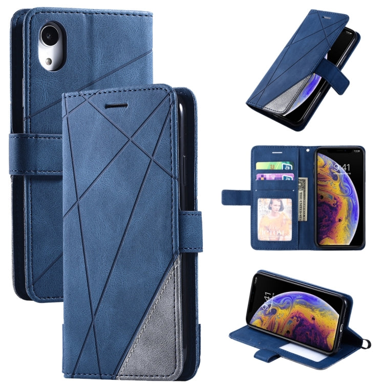For iPhone XR Skin Feel Splicing Horizontal Flip Leather Case with Holder & Card Slots & Wallet & Photo Frame