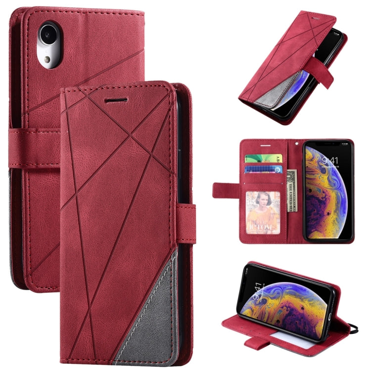 For iPhone XR Skin Feel Splicing Horizontal Flip Leather Case with Holder & Card Slots & Wallet & Photo Frame