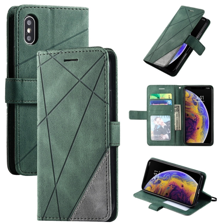 For iPhone XR Skin Feel Splicing Horizontal Flip Leather Case with Holder & Card Slots & Wallet & Photo Frame