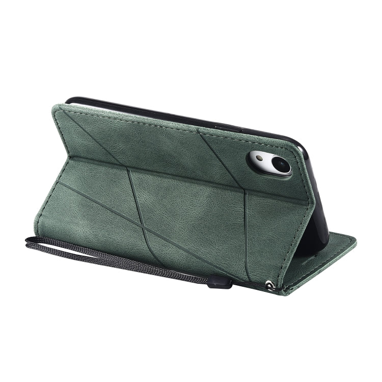 For iPhone XR Skin Feel Splicing Horizontal Flip Leather Case with Holder & Card Slots & Wallet & Photo Frame