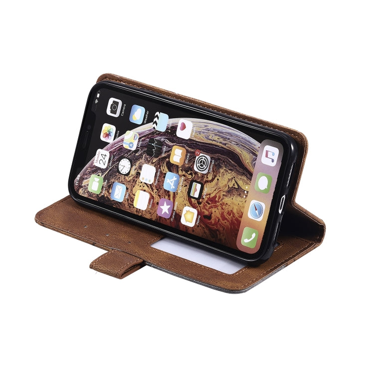 For iPhone XR Skin Feel Splicing Horizontal Flip Leather Case with Holder & Card Slots & Wallet & Photo Frame