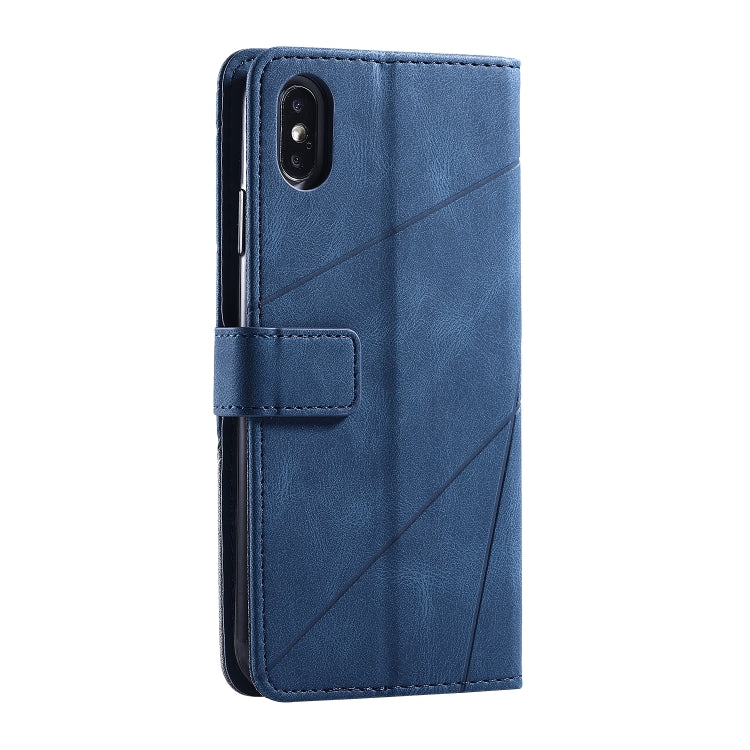 For iPhone XS Max Skin Feel Splicing Horizontal Flip Leather Case with Holder & Card Slots & Wallet & Photo Frame