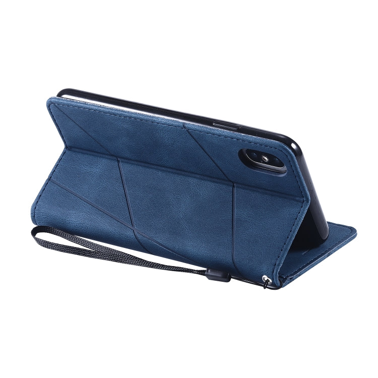 For iPhone XS Max Skin Feel Splicing Horizontal Flip Leather Case with Holder & Card Slots & Wallet & Photo Frame