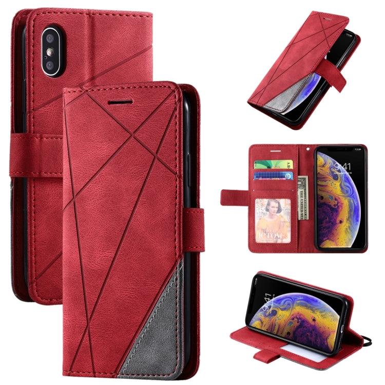 For iPhone XS Max Skin Feel Splicing Horizontal Flip Leather Case with Holder & Card Slots & Wallet & Photo Frame