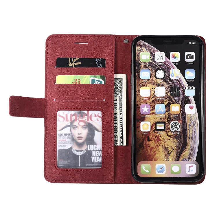 For iPhone XS Max Skin Feel Splicing Horizontal Flip Leather Case with Holder & Card Slots & Wallet & Photo Frame