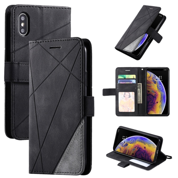 For iPhone XS Max Skin Feel Splicing Horizontal Flip Leather Case with Holder & Card Slots & Wallet & Photo Frame