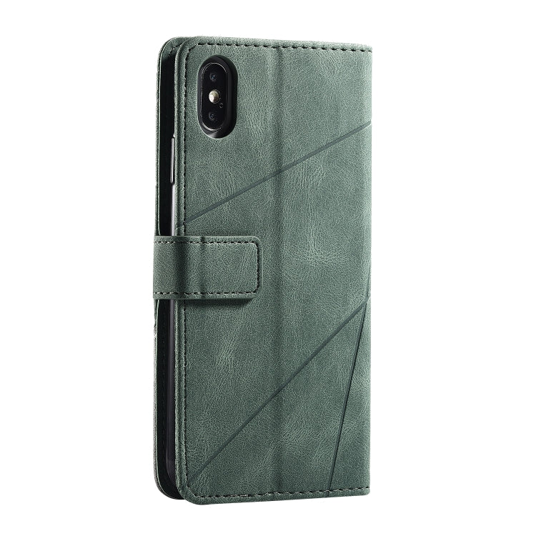 For iPhone XS Max Skin Feel Splicing Horizontal Flip Leather Case with Holder & Card Slots & Wallet & Photo Frame