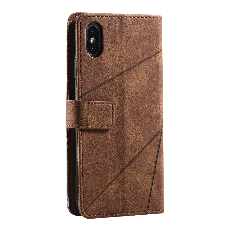 For iPhone XS Max Skin Feel Splicing Horizontal Flip Leather Case with Holder & Card Slots & Wallet & Photo Frame