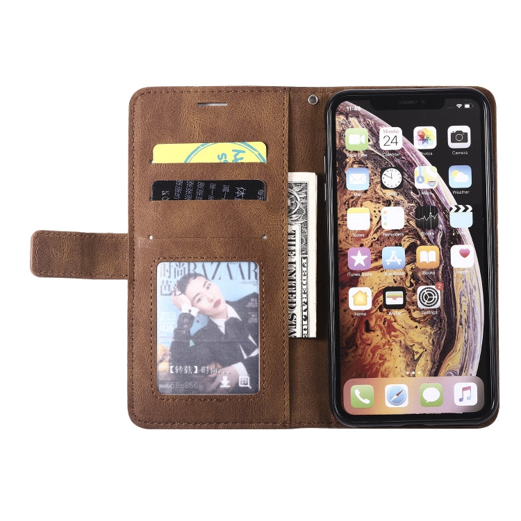 For iPhone XS Max Skin Feel Splicing Horizontal Flip Leather Case with Holder & Card Slots & Wallet & Photo Frame