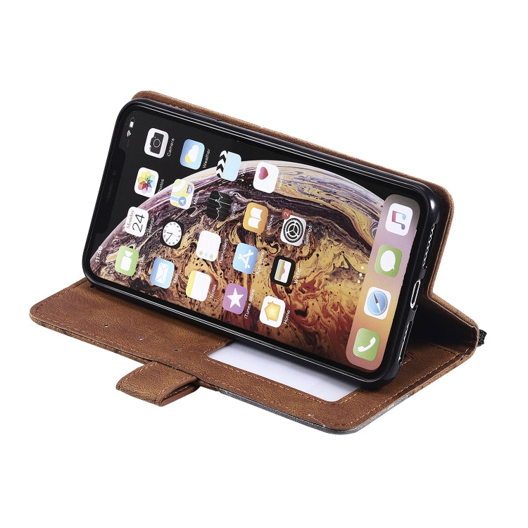 For iPhone XS Max Skin Feel Splicing Horizontal Flip Leather Case with Holder & Card Slots & Wallet & Photo Frame