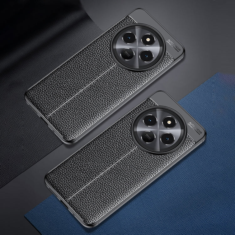 For Redmi 14C 4G Litchi Texture Shockproof TPU Phone Case - Black