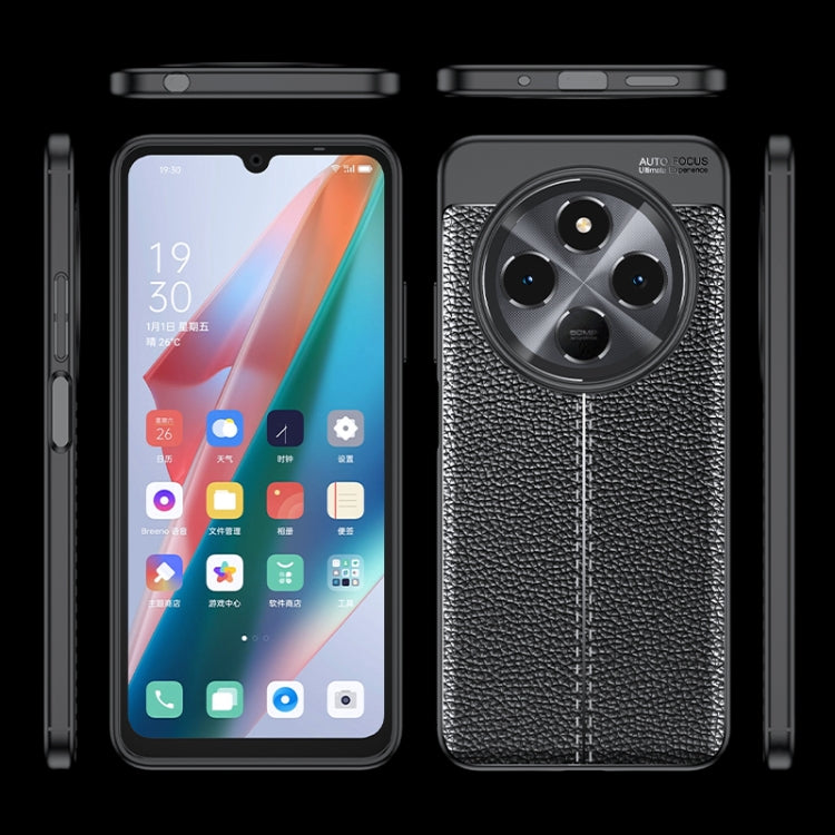 For Redmi 14C 4G Litchi Texture Shockproof TPU Phone Case - Black