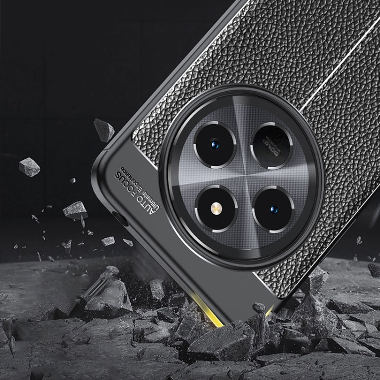 For Redmi 14C 4G Litchi Texture Shockproof TPU Phone Case - Black
