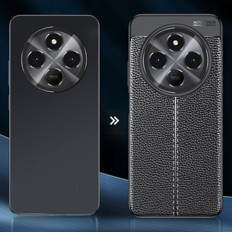 For Redmi 14C 4G Litchi Texture Shockproof TPU Phone Case - Black