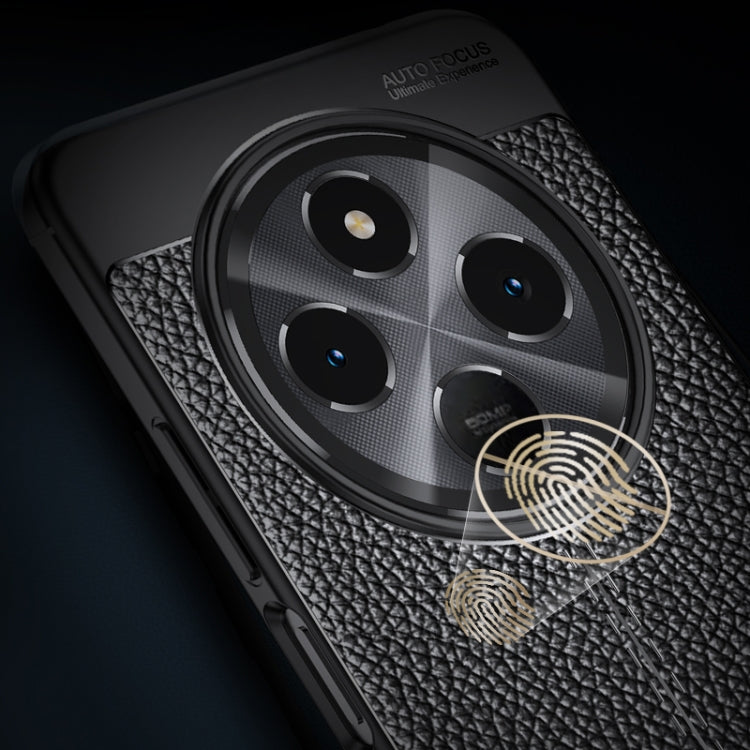 For Redmi 14C 4G Litchi Texture Shockproof TPU Phone Case - Black