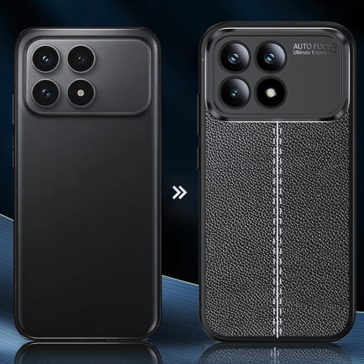 For Redmi K90 / Poco F8 Pro Litchi Texture Shockproof TPU Phone Case - Black