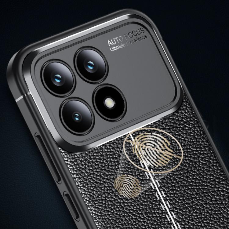 For Redmi K90 / Poco F8 Pro Litchi Texture Shockproof TPU Phone Case - Black