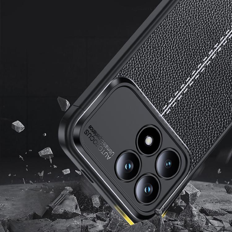 For Redmi K90 / Poco F8 Pro Litchi Texture Shockproof TPU Phone Case - Black