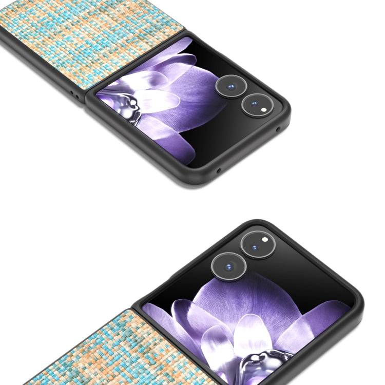 For Xiaomi Mix Flip Black Frame Color Lattice Texture PU Phone Case