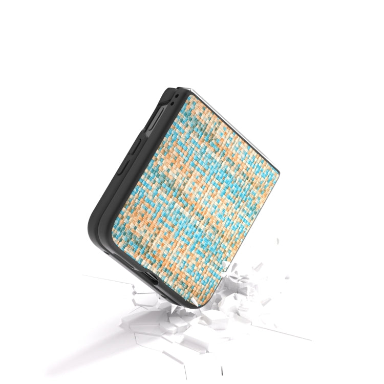 For Xiaomi Mix Flip Black Frame Color Lattice Texture PU Phone Case