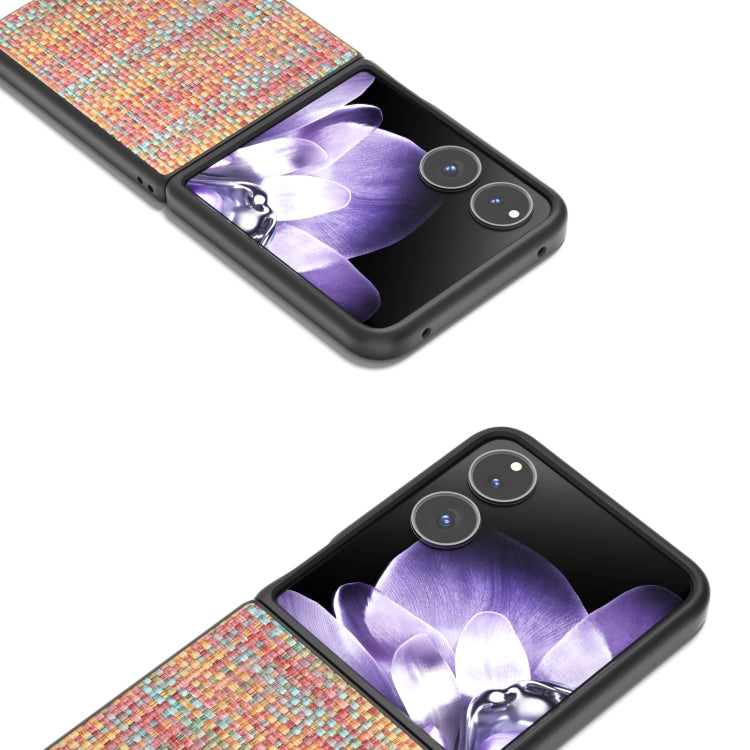 For Xiaomi Mix Flip Black Frame Color Lattice Texture PU Phone Case
