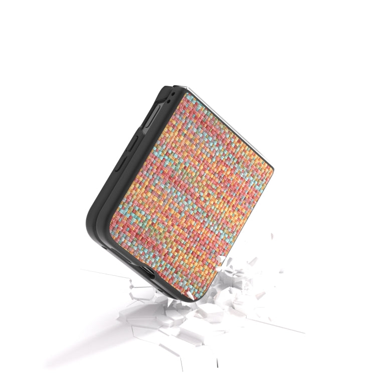 For Xiaomi Mix Flip Black Frame Color Lattice Texture PU Phone Case